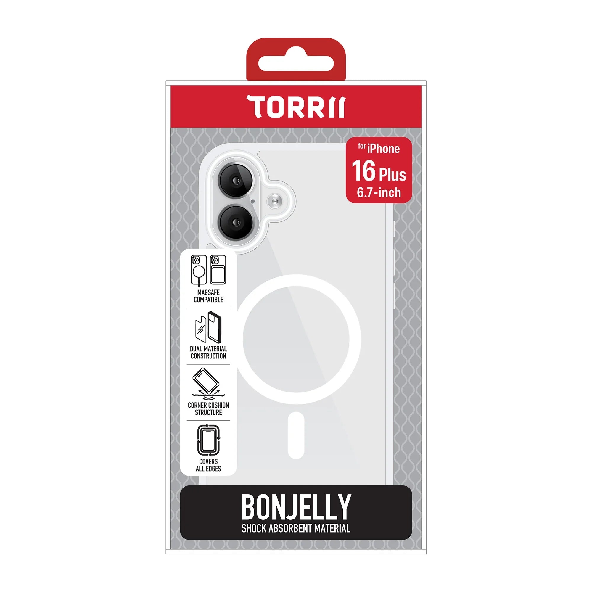 iPhone 16 Plus Torrii Bonjelly Magsafe Cover - Clear - Tashqila iPhone 16 Plus Torrii Bonjelly Magsafe Cover - Clear - Tashqila